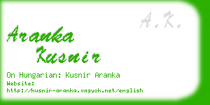 aranka kusnir business card